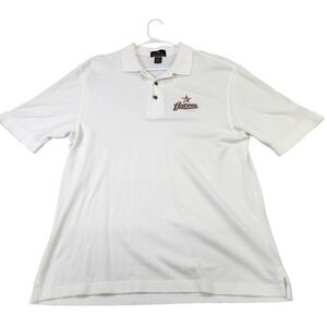 Houston Astros Shirt Mens Medium White MLB Baseball Antigua Polo Embroidered